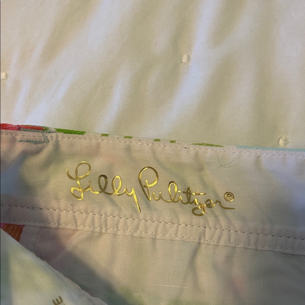 Lilly Pulitzer Pink and Green High Waist Shorts - Picture 2 of 4